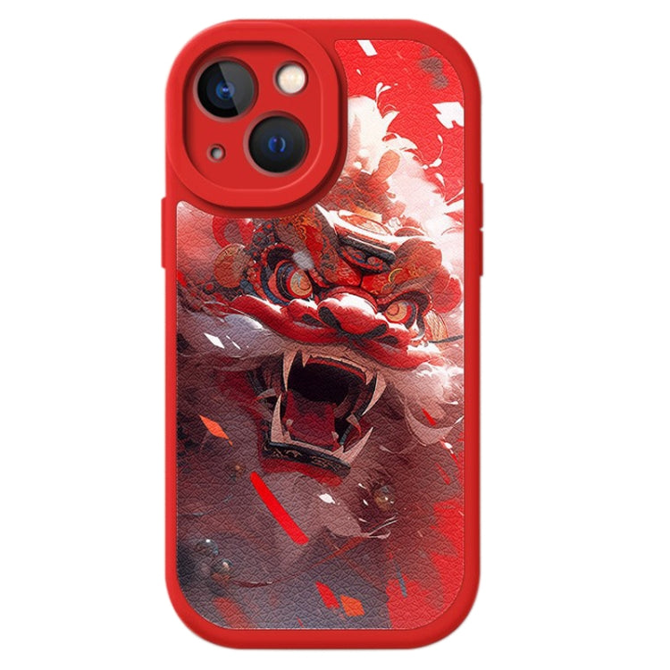 Lamb Leather Texture New Year Design Full Coverage Phone Case, For iPhone 15 Plus, For iPhone 15